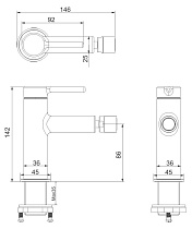 Смеситель для биде Excellent Pi AREX.1203BL матовый черный