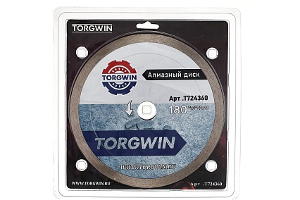Диск алмазный 180х10х25.4х1.5 мм, сплошная кромка по керамики и камню TORGWIN T724360