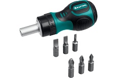 Реверсивная отвертка Kraftool Kompakt-6 с битами, 6 предм. 26190-H7