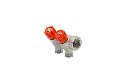 Коллектор VRT 3/4"x1/2", с регулировочными вентилями, 2 выхода 524076