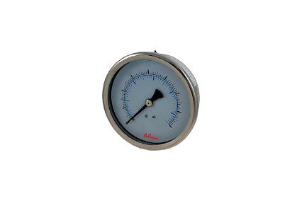 Манометр от 0 до 10 бар из нержавеющей стали, D40 мм, NPT 1/8", штуцер сзади по центру A-Flow G30-S-2N-40B-10bar/MPa