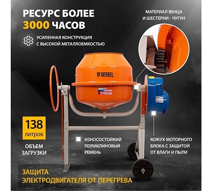 Бетоносмеситель Denzel B-180 95423