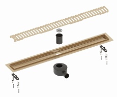 Трап для душа Timo Drain System 900 DS230109/17 90 см, вставка Lines, матовое золото
