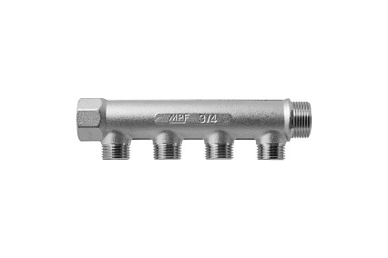 Коллектор MPF 4 выхода х 3/4" х 1/2" наружная резьба ИС.071058