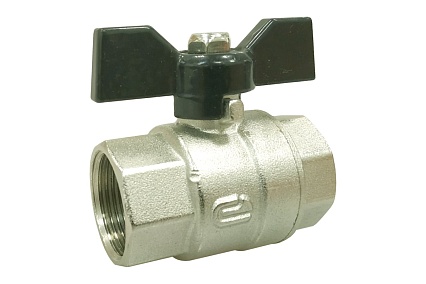Шаровой кран для воды ONDO 1/2", г/г, бабочка, никель ONFFB012