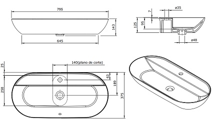 Раковина Sanindusa Sanlife 136390004 80 см