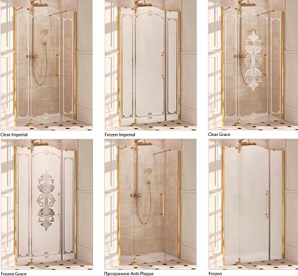 Душевой уголок Huppe Studio Victorian 90x90 четверть круга бронза/Clear Grace (снято с производтсва)