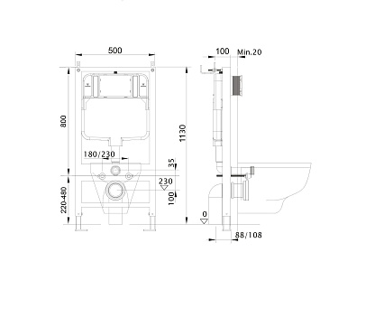 Подвесной унитаз SET Aquatek Мия-014 3в1, кнопка хром матовый