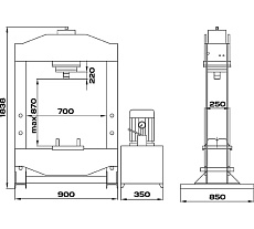 Пресс c электроприводом Kraftwell 50 т KRWPR50E