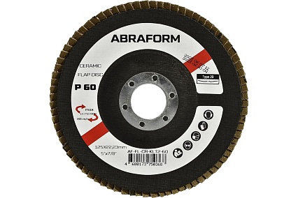Круг лепестковый FlapLine CR, 125 мм, P60, угловой ABRAFORM AF-FL-CR-KLT2-60