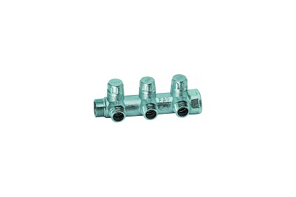 Запорный коллектор с 3 отводами FAR 3/4" 1/2" НР FK 3870 3412