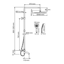 Душевая стойка WasserKRAFT A188.116.101.010.CH Thermo с термостатом, хром