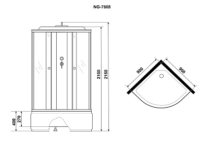 Душевая кабина Niagara Eco E90/40/TN 90x90 стекло тонированное, без г/м