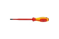 Отвертка Knipex VDE шлицевая плоская SL 3.5x0.6x100 мм, тонкая, длина 202 мм KN-982035SL