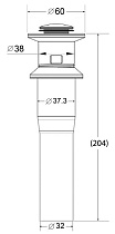 Донный клапан BelBagno BB-PCU-03-BORO с переливом, брашированное золото