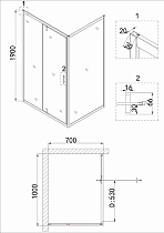 Душевая дверь Niagara Nova 100x190, прозрачное, хром NG-63-10A