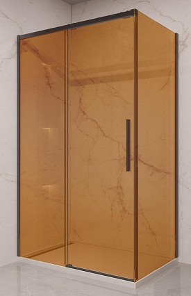 Душевой уголок Vincea Stella VSR-1ST9012GSB 120x90 черный, янтарь
