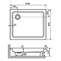Поддон для душа RGW Acryl STYLE 90x120