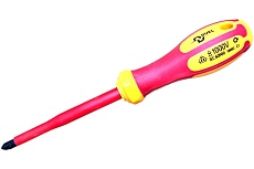 Диэлектрическая отвёртка DUEL 1000V универсальный (pz/sl) шлиц MODE2, длина 210мм DE05-002-100