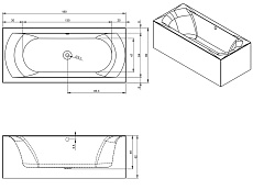 Акриловая ванна Riho Linares Plug&Play 180x80 L с монолитной панелью