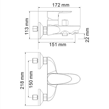 Смеситель для ванны WasserKRAFT Leine 3501