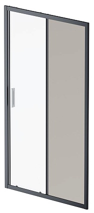 Душевая дверь Am.Pm Gem 110x195 прозрачное/тонированное стекло, черный