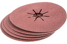 Круг шлифовальный фибровый Flex 243-012 (5 шт; 125 мм; P100; 12000 об/мин; 80 м/с) Hammer 526840