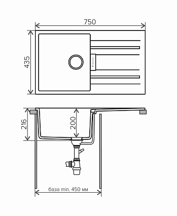 Кухонная мойка Tolero TL-750 №102 75 см сафари