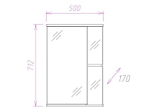 Зеркальный шкаф Onika Карина 50 см универсальный, 205012