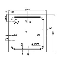 Поддон для душа Vincea VST-2AS-1010 100x100 см квадратный