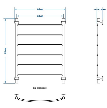 Полотенцесушитель водяной Energy Classic 80x60 см