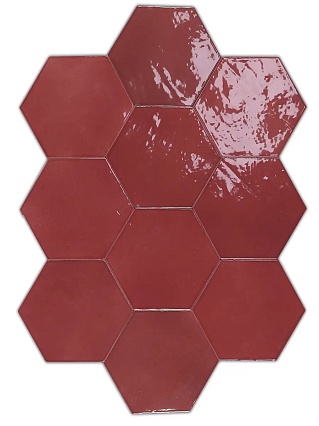 Плитка WOW Zellige Hexa Wine 10,8x12,4 см, 122084