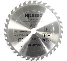Диск пильный по дереву Industrial (350х32 мм; 36Т) Hilberg HW351