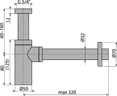 Сифон для раковины Alcaplast Design A400