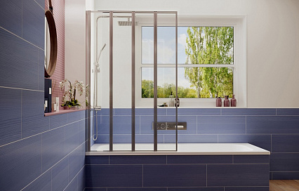 Шторка для ванны Ambassador Bath Screens 16041110L 90x140 хром, прозрачный, L
