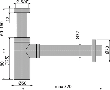 Сифон для раковины Alcaplast Design A400