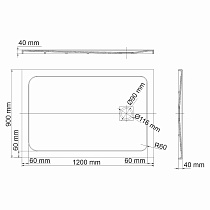 Поддон для душа WasserKRAFT Neime 19T07 120x90, черный мрамор