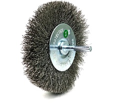 Щетка для дрели дисковая 100x20 мм, с хв-м 6 мм, гофрированная нержавеющая сталь 0.30 мм 13-186 EuroBrush EB-D100SS1