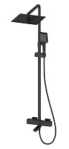 Душевая стойка Oliveeka D-Line OL-739901-MB с термостатом, черный матовый