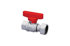 Шаровой кран FAR хром, 3/4' ВР -накидная гайка бабочка, красный FS 3047 3434RC