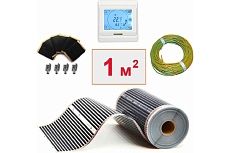 Плёночный электрический тёплый пол ТеплоСофт 1м.кв. с сенсорным терморегулятором плёнка 1м.кв./сенс