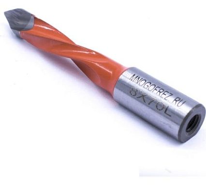 Сверло присадочное сквозное усиленное KJ2-V80204L (8х70 мм; хв-к 10 мм; левое вращение) МНОГОФРЕЗ 6629