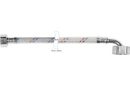 Гибкая подводка для воды ЦС нейлон, 1/2”Г х 3/4"Г-угол L-40 см, штука ГП002245