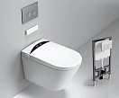 Электронный подвесной унитаз-биде Timo ТЕ-751 с инсталляцией и хромированной кнопкой