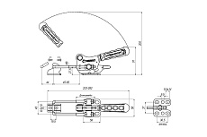 Регулируемая защелка KUKAMET с рукояткой и пружинной скобой 311-4-L
