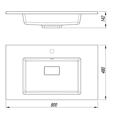 Раковина Style Line Line 80 см антрацит СС-00002459