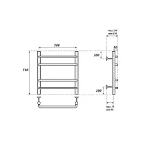 Полотенцесушитель водяной Point PN09155 П4 50x50, хром