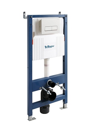 Инсталляция для унитаза BelBagno BB-101-M-BR с кнопкой, белый глянец