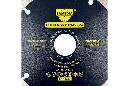 Диск алмазный универсальный SOLID MSS 125x22.23 мм, 9 сегментов SAMEDIA 310978