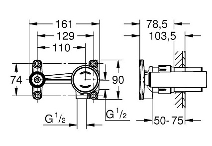 Скрытая часть смесителя Grohe Eurodisc Joy 23429000